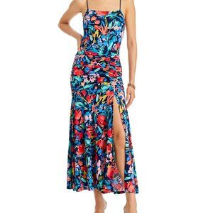 Aqua Ruched Maxi Dress Size Small NEW